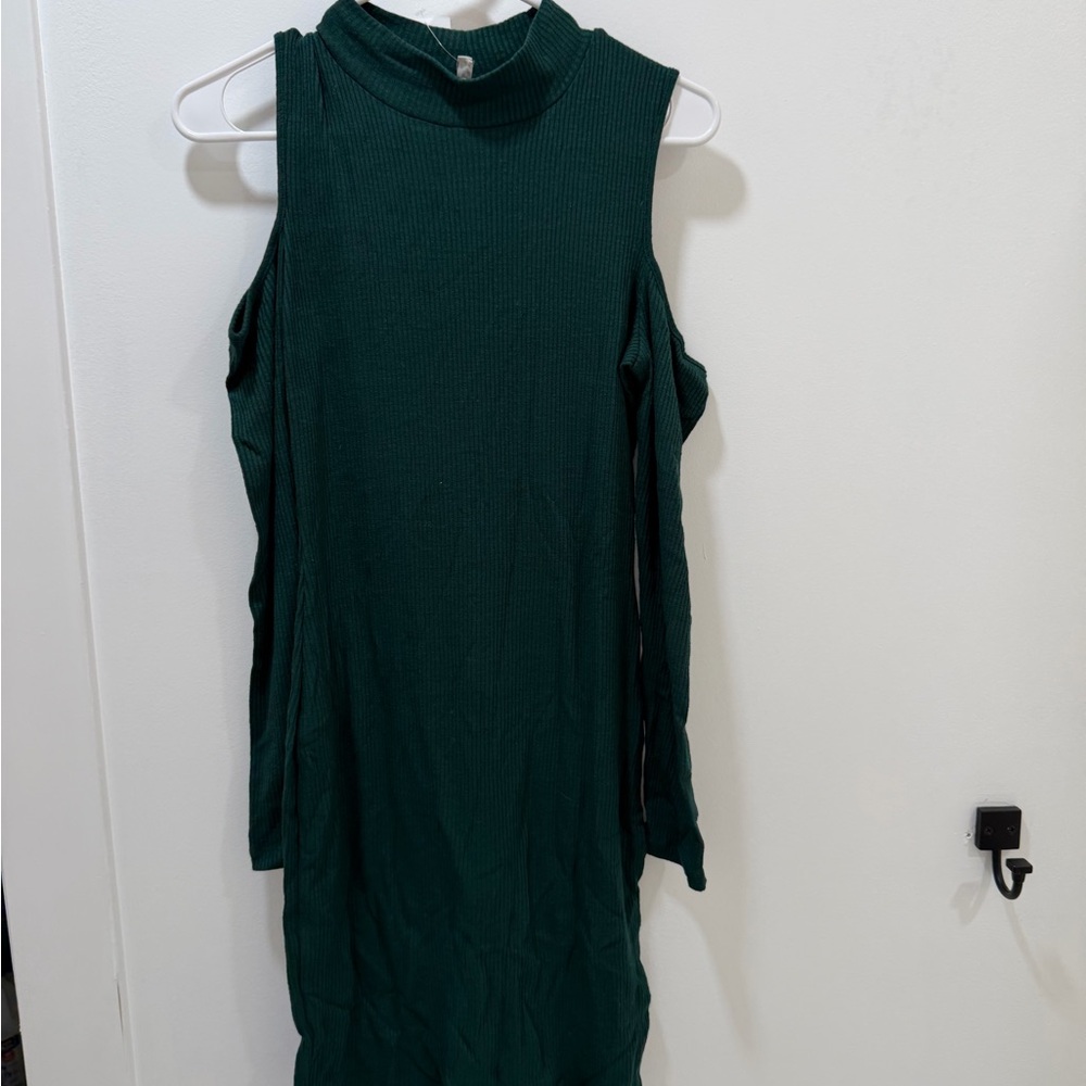 Charlotte Russe Dark Green Long Sleeve Dress